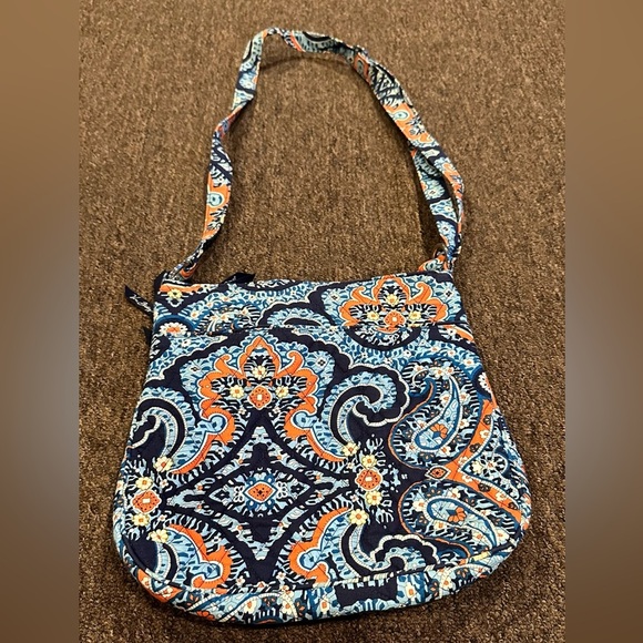EUC Vera Bradley blue orange Marrakesh Pocketbook purse handbag shoulder tote - Picture 5 of 7
